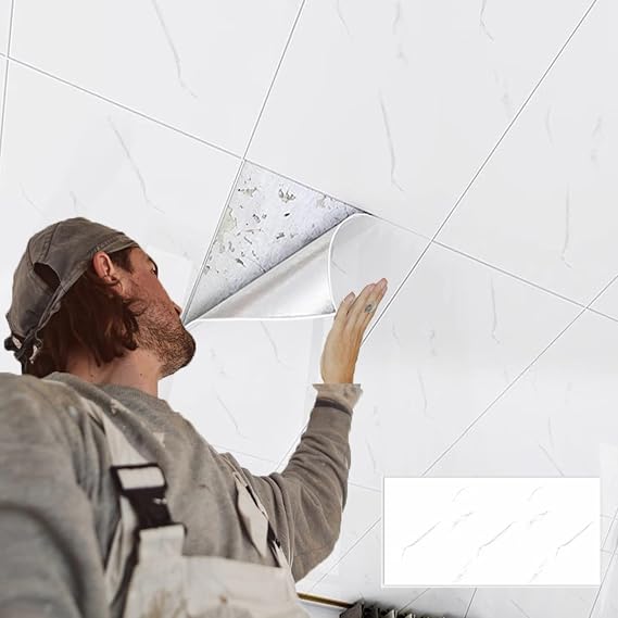 Drop Ceiling Tiles 4 5 12 15 Pack, Replacement Ceiling Tile Covers for Classroom/Basement/Bathroom, Glue up Ceiling Boards for Foam/Plank(Deep Coffee,50pack)