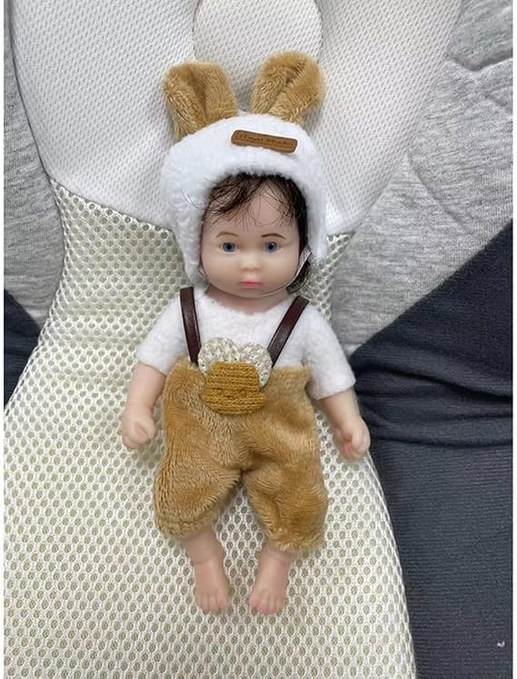 LONIAN 7 Inch Full Body Silicone Baby Doll Cute Lifelike Doll Reborn Baby Mini Doll with Gift Box (C)