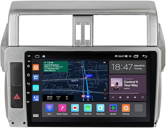 for 2013-2017 Toyota Land Cruiser Prado 150 Car Radio Stereo Update Carplay & Android Auto HD QLED Touch Screen 8-Core 4+64GB Head Unit GPS Navigation with Qualcomm Bluetooth GPS System