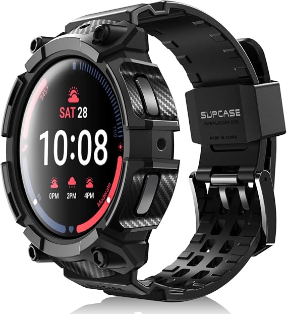 SUPCASE for Samsung Galaxy Watch 5 Pro Case 45mm (2022) with Band, Black | Scratch-resistant Rugged Protective Cover with Adjustable Strap, Compatible with Wireless Chargers, Unicorn Beetle Pro