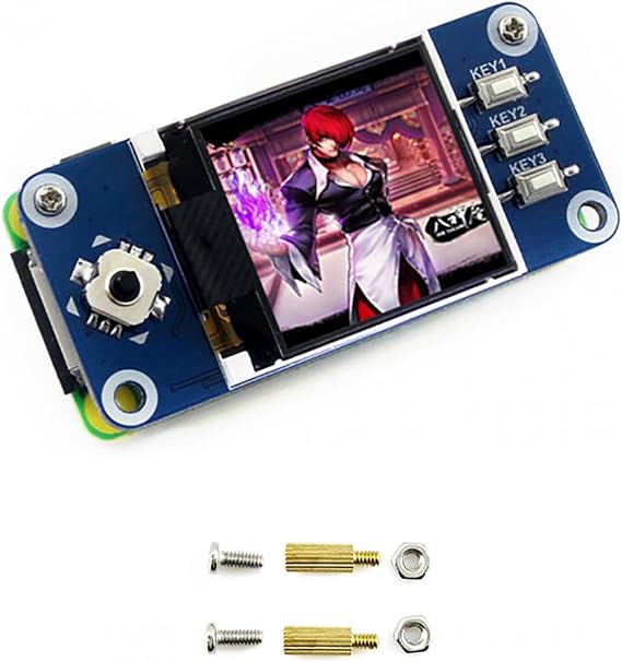 128x128, 1.44inch LCD Display HAT for Raspberry Pi 3B+/3B/2B/3B+/Zero/Zero W, SPI Interface, RGB, 65K Display Color ST7735S Driver with Joystick and Pushbuttons