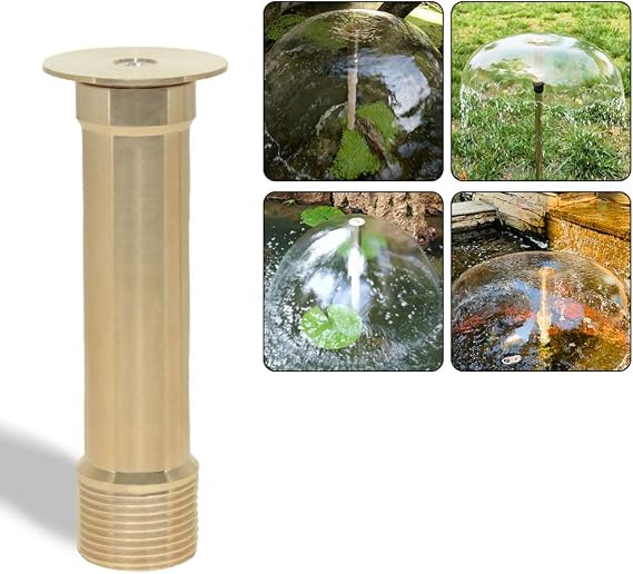 Hooshing 1/2" DN15 and 3/4" DN20 Brass Bell Fountain Nozzle | Mushroom Shape Water, Spray Sprinkler, for Garden Pond, Amusement Park, Museum, Library