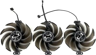 Graphics Card 90mm TH9520B2H-PCB01 Cooling Fan Compatible with RTX 4070 Ti 4080 4090 GameRock GamingPro Jetstream OC Graphics Card CoolerBlack 3-Fan