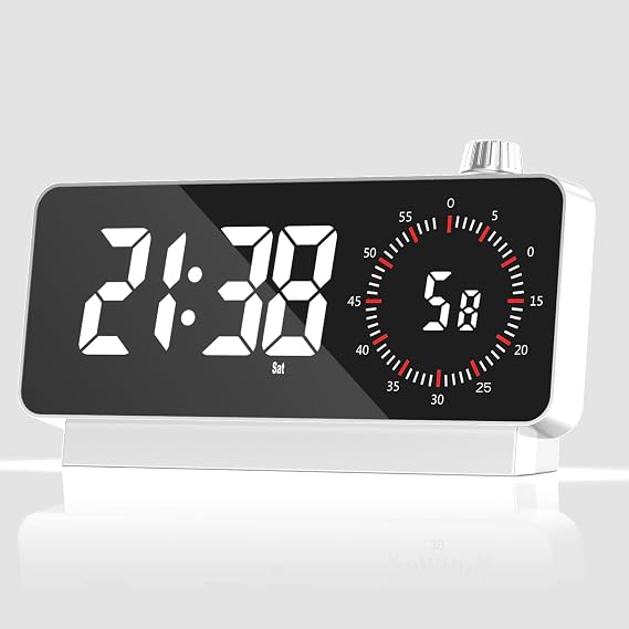 Desk Digital Clock with Timer: Alarm Clock Battery Operated Countdown for Study Office - Alarm Clocks for Classroom