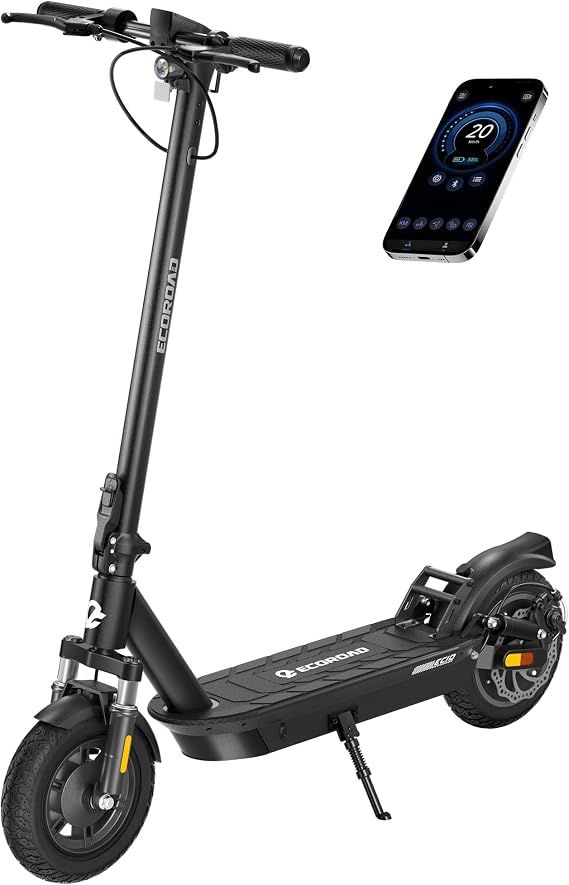 ECOROAD Electric Scooter for Adults, 750W Motor & 25 MPH & 30-35 Miles Long Range, 8.5&10" Tires with Dual Suspension, Foldable Commuting E Scooter with App Control
