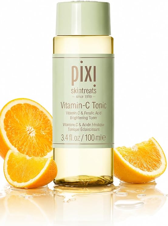 Pixi Vitamin-C Toner Tonic | Fade Dark Spots & Brighten Skin | Vitamin C & Ferulic Acid, with Probiotics | Boost Skin Luminosity, Brighten Dull Skin, Alcohol Free Daily Toner (3.4 oz/100 ml)