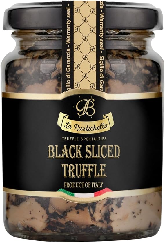 La Rustichella - Black Sliced Truffle 90gr - 100% Made in Italy | Vegan, Gluten-Free, Cholesterol-Free