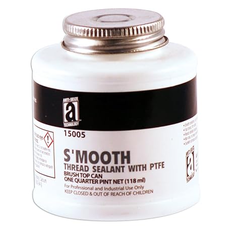 S'MOOTH 15005 Pipe Thread Sealant with PTFE, 1/4 Pint, White