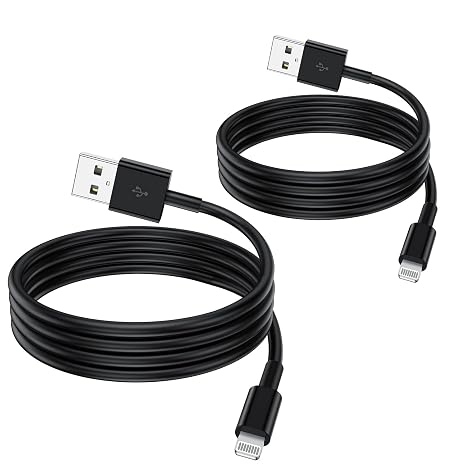 2 Pack Apple MFi Certified Lightning to USB Cable 2m - Fast Charging Cable for iPhone 13/12/12 Mini/11/11Pro/Max/X/XS/XR/XS Max/8/7/6/iPad