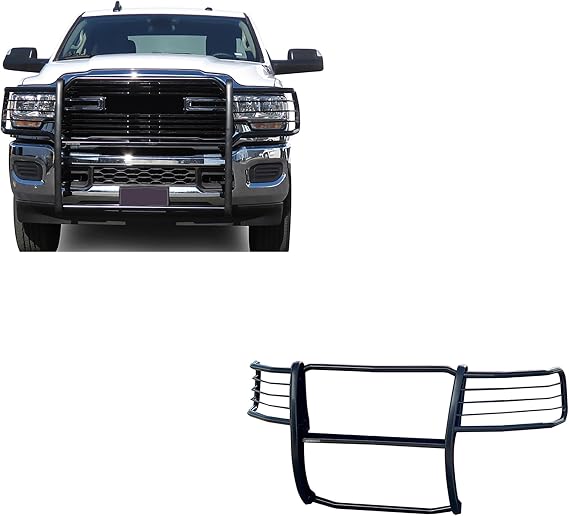 Black Horse Grille brush Bumper Guard Modular Black Compatible with 19-24 Ram 2500|19-24 Ram 3500 (Excl. Power Wagon Trim)-17DG113MA