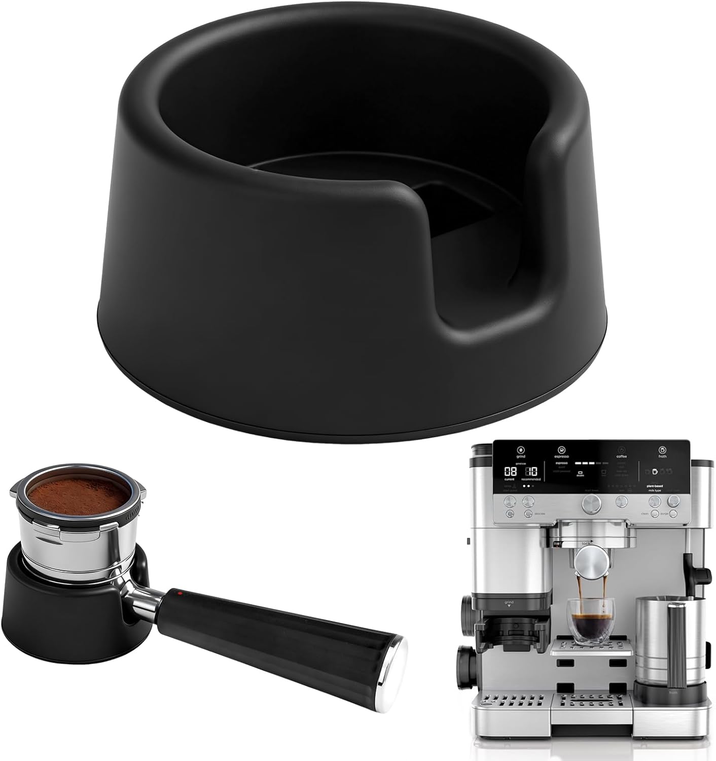 Coffee Tamper Base for Ninja Luxe Cafe Espresso Machine ES601 – Compatible Ninja Cafe Luxe Handheld Portafilter Support Stand Ninja Luxe Cafe Accessories Tamping Stability Base Inky