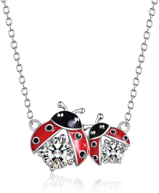 POPLYKE Frog/Fox/Ladybug/Cat/Pig/Dinosaur/Penguin/Sea Turtle/Koala Necklace Jewelry for Women Sterling Silver for Mom Daughter Wife(sliver-animal necklace)