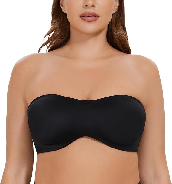 Women's Underwire Bandeau Minimizer Strapless Bras for Large Breasts