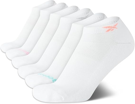 Reebok Womens Low Cut Socks 6 Pack Cushioned Athletic Performance Socks | Breathable, Moisture-Wicking Fabric with Arch Support, a Comfort Toe Seam and Flexible Stretch Fit