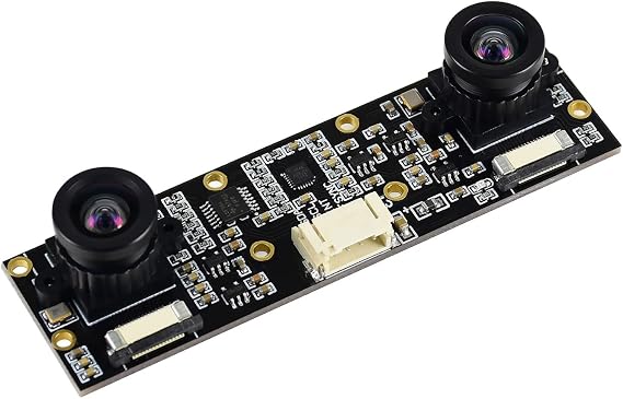 Waveshare Binocular Camera Module, Compatible with Raspberry Pi 5, Dual IMX219, 8 Megapixels, Stereo Vision, Depth Vision
