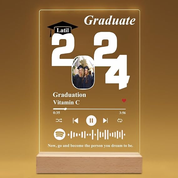 Personalised Graduation Gifts Spotify Plaque, Personalized Graduation Gifts for Her Him 2024, Custom Graduation Gifts, Night Light LED Lamp Graduation, High School College Graduation Gifts