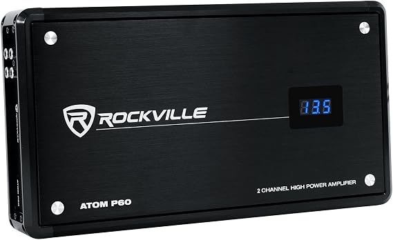 Rockville ATOM P60 4800 Watt Peak/1200w RMS 2 Channel Car/ATV Amplifier w Meter