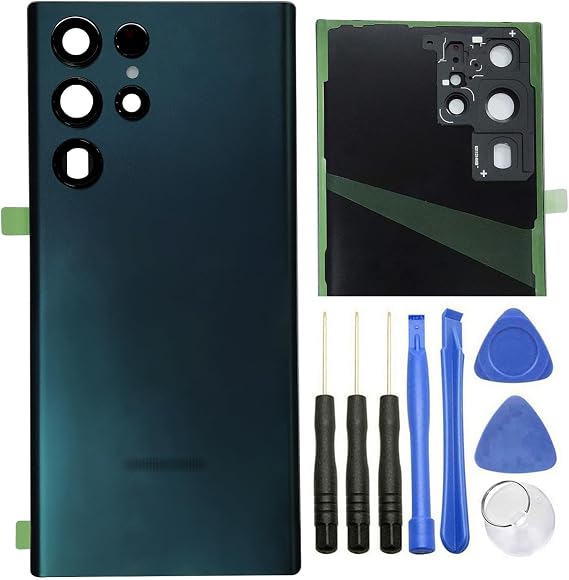 ubrokeifixit Galaxy S22 Ultra 5G Rear Panel Back Glass Door Cover Replacement for Samsung Galaxy S22 Ultra 5G 6.8" 2022" SM-S908(NOT for S22 6.1",NOT for S22+ 6.6") (S22 Ultra-Green)
