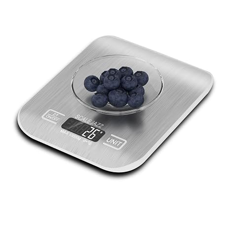 Mini Digital Scale 10kg22lb, Kitchen Scale, Food Scale, Coffee Scale, 6Units, Auto Off, Tare, Stainless Steel, complimentary Battery, Easy to Store