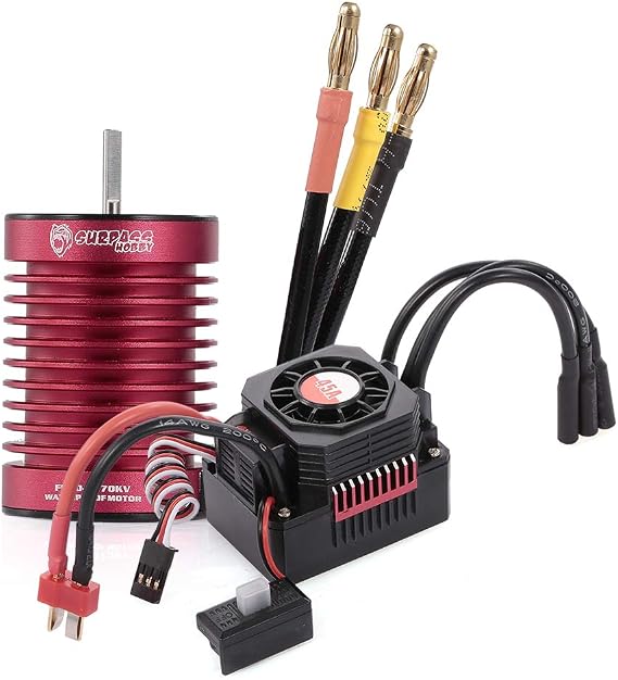 GoolRC Surpass Hobby Waterproof F540 4370KV RC Car Brushless Motor with Brushless 45A ESC for 1/10 Scale RC Car Truck Indispensable Accessory for Modification Enthusiasts