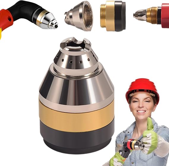 P80 Plasma Cutting Nozzle Protective Cover, Contactable Protective Cover, P80 Nozzle Tip Electrodes Cover Insulator Plasma Cutters Part Machine, Cutting Torch Metal Prote (1 Pc)
