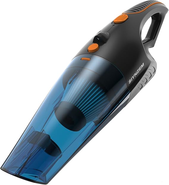 SEALON GV02 Handheld Rechargeable Car Vacuum Cleaner, 10KPa Vacuum Cleaner and Air Duster, High Power Hand Held Vacuum with LED Light and Multi-Nozzles for Car, Home, Office, Pet (Orange 1 Pack)