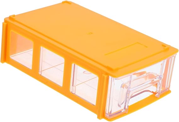 Artibetter Stackable Modular Desk Organizer Drawer Storage Box with Plastic Small Drawers Yellow 140x90x40mm Parts and Hardware Craft Storage for Office and Home