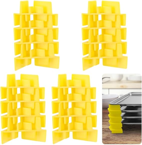 16 Pcs Yellow Tray Stackers for Freeze Dryer Trays, Compatible with Harvest Right, Space-Saving Plastic Supports (Stackers Only)