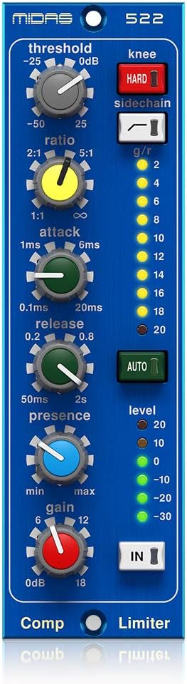 Midas 500 SERIES COMPRESSOR LIMITER 522 500 Series Compressor/Limiter with Dynamic Presence Control