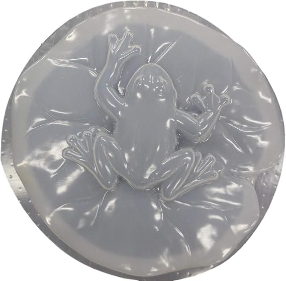 Frog on a Lily Pad Plastic Craft Mold use with Concrete or Cement for Making Stepping Stones 1262
