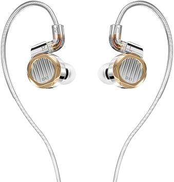 LETSHUOER DX1 11mm Dynamic Driver Earphones, HiFi in Ear Monitor IEM,Wired Earbuds IEM, Gaming Earbuds with Detachable silver-plated monocrystalline copper cable for Musician Audiophile Singer (3.5mm)