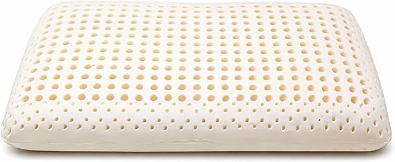 ORGANIC TEXTILES Dunlop Medium Firm Latex Bed Pillow with Organic Cotton Cover - GOTS and GOLS Certified (Standard) - Pack of 1