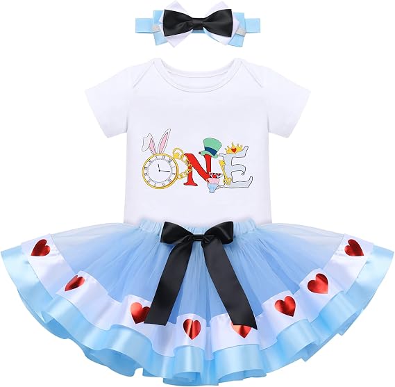 Baby Girl 1st Birthday Outfit Princess One Cosplay Character Romper Tutu Dress Photoshoot Party Clothes
