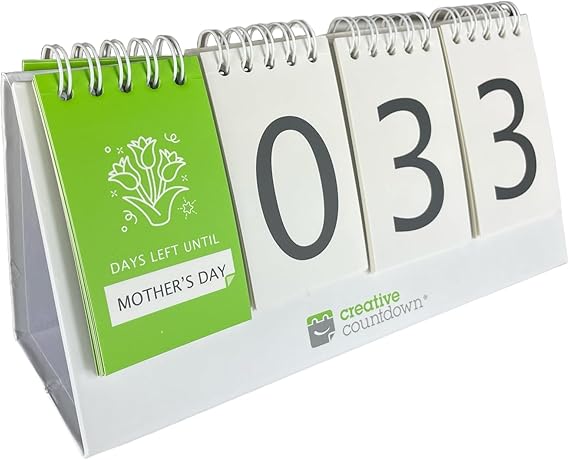 Perpetual Countdown Calendar, Days Left Tracker for Holidays, Birthdays, Anniversaries, Vacation, Goals - fully reversible - perpetual daily calendar on back side of the countdown calendar.
