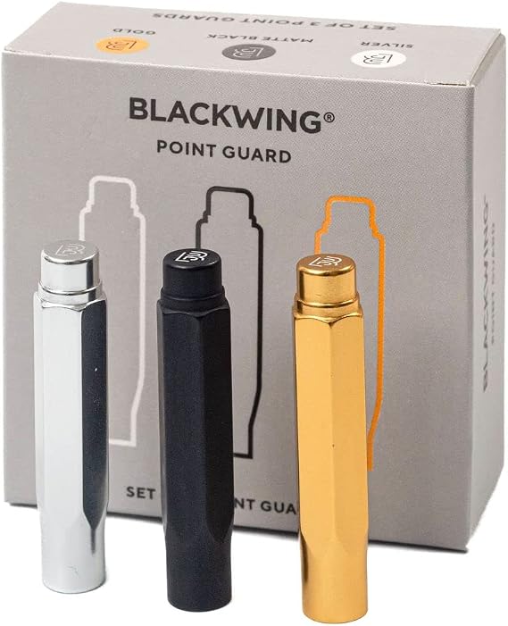 Blackwing Point Guards, Pencil Cap Protectors, Gold, Silver, Black, 3 Pack