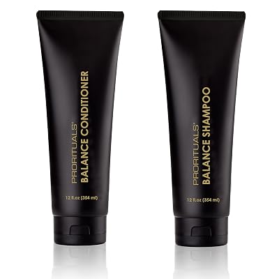 Prorituals Balance Grow & Restore Shampoo And Conditioner Set Anti Frizz for Dry and Curly Hair, Natural Shampoo And Conditioner Perfect for Men and Women, 12 Oz Each Dual Pack