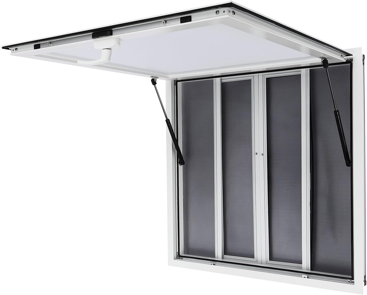 Concession Window, Concession Window for Food Truck, Concession Stand Serving Window w 4 Horizontal Sliding Screen Windows &amp; Awning Door, Food Trucks Trailers Service Catering Window 36 x 36 in