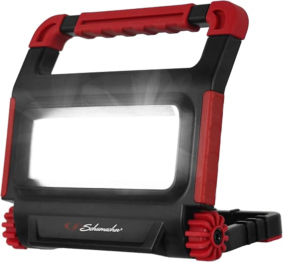 Schumacher Electric Lithium Rechargeable Work Light, SL923, 270 Degree Adjustable Base, 1400 Lumens, Three Charging Modes, USB Charging Port