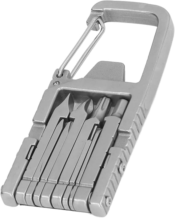 Multitool Keychain 12 in 1 Portable Folding Multi Tool Stainless Steel Outdoor Screwdriver Bit Multipurpose Hand Tool Gifts for Men