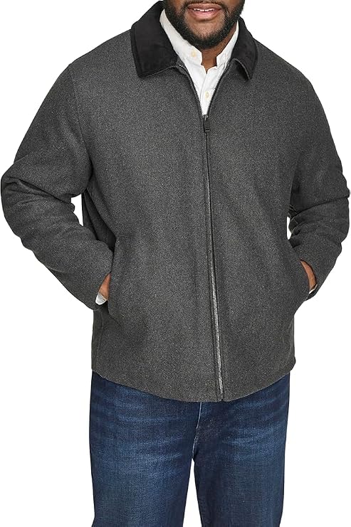 Dockers Men's Wool Blend Quilted Bib Jacket Coat