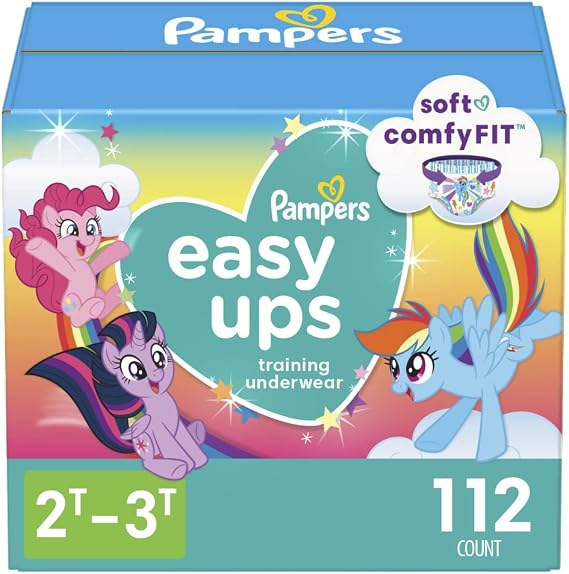 Pampers Size 4 Diapers, Potty Training Underwear for Toddlers, Easy Ups Diapers, Pull Up 2t-3t Training Pants for Girls and Boys, 112 Count, Giant Pack (Packaging & Prints May Vary)