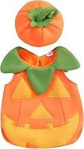 Toddler Baby Boy Girl Halloween Outfit Sleeveless Bodysuit Pumpkin Costumes Tank Tops Hat Halloween Cosplay Costume