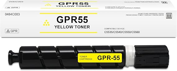 GPR-55 Yellow Toner Cartridge Compatible for Canon GPR55 0484C003 for ImageRunner Advance C5535i C5540i C5550i C5560i Printer