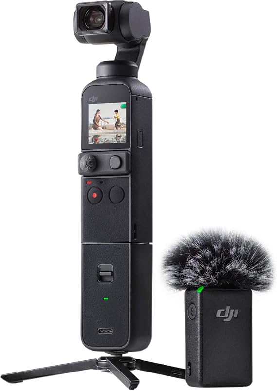 DJI Pocket 2 Creator Combo 3-Axis Gimbal Stabilizer 4K Camera, 1/1.7" CMOS 64MP Photos, Face Tracking, Video Shooting for YouTube/Vlog, Portable Camcorder for Android & iPhone Black