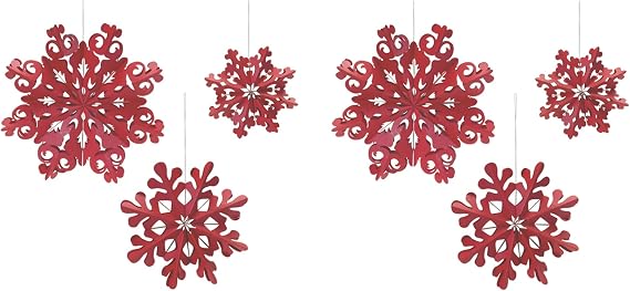 Melrose International Paper Snowflake Ornament (Set of 6)