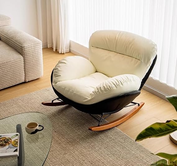 Nordic Armchair Cozy Minimalist Modern Single Sofa White/Beige(A)