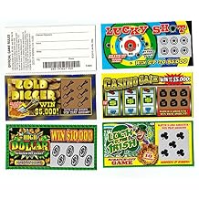 JA-RU Fake Lottery Ticket Scratch Tickets (5 Tickets / 1 Pack) Pranking Toys for Friend and Family Scratcher Jokes and Gag Winning Tickets Surprise. 1381-E
