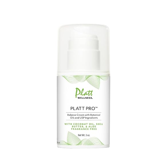 Platt Pro Balance Cream with Botanical Oils and USP Ingredients 5% Progesterone, Fragrance-Free, Non-GMO, 3 Ounce