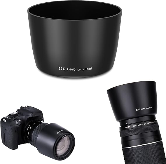 JJC Camera Lens Hood for Canon RF 75-300mm, EF 75-300mm &EF-S 55-250mm Lens | Replaces Canon ET-60 Hood, Reversible Design, Compatible with 58mm Filter/Cap, Reduces Lens Flare, Durable ABS
