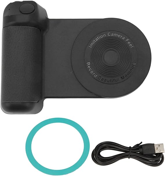 Magnetic Camera Handle, Bluetooth Bracket Smartphone Handle Holder, Rotatable Charging Stand, Phone Hand Grip for Vlog Video Shooting (Blue)